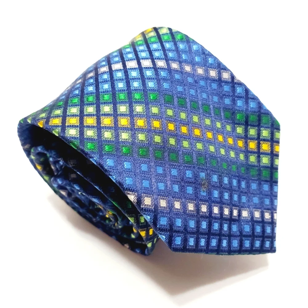 Joseph Abboud Necktie Multicolor Geometric Stripe Pattern Teen's Silk Neck Tie